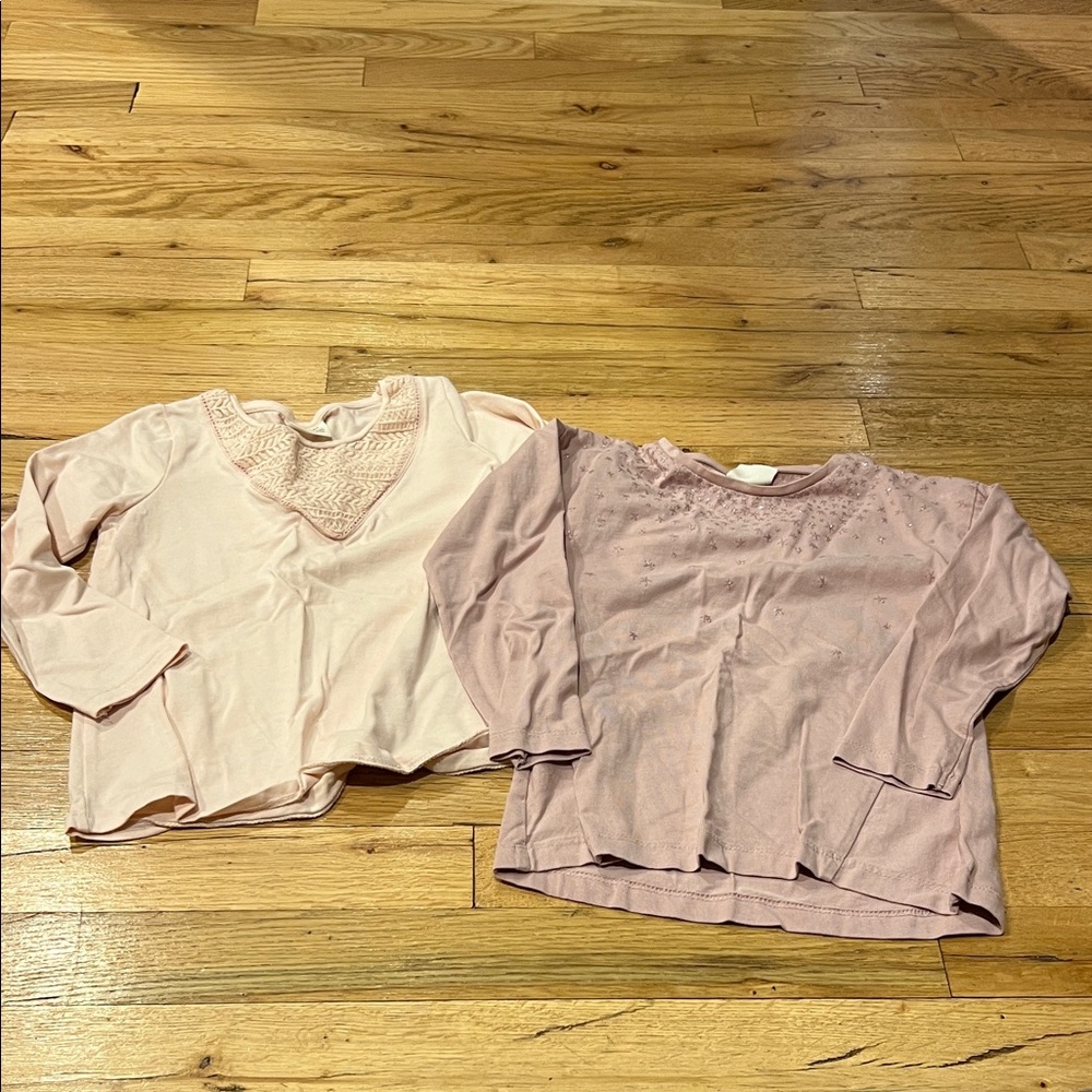 Set of Two Zara Kids Pink Long Sleeve Tops